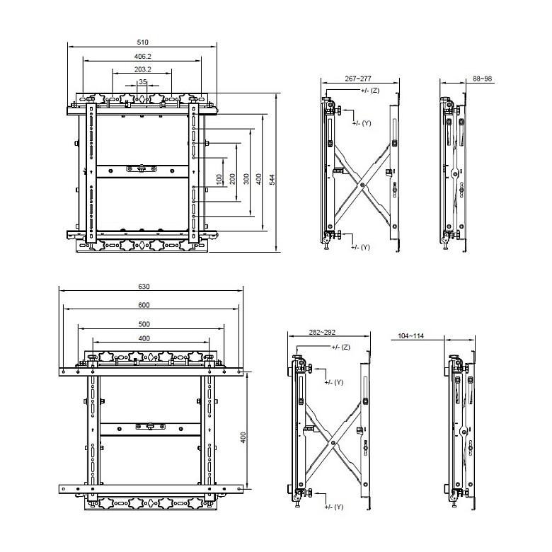 Mbajtëse Muri për TV Equip 650325 / 19"-55" / 50kg / Push-In Pop-Out / Tilt 0°-10° - Zezë - 5