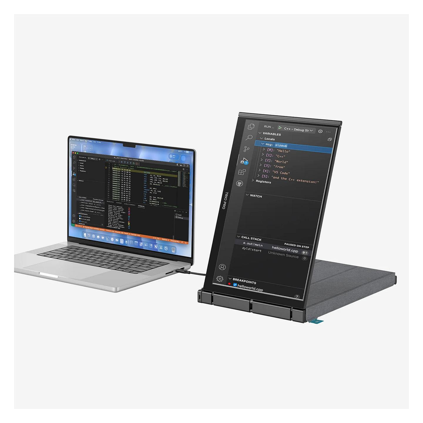 Monitor Portativ Mobile Pixels Trio 3.0 Pro / 14.1" / 2.2K IPS / 60Hz / 5ms / USB-C+Mini HDMI - Zezë - 5