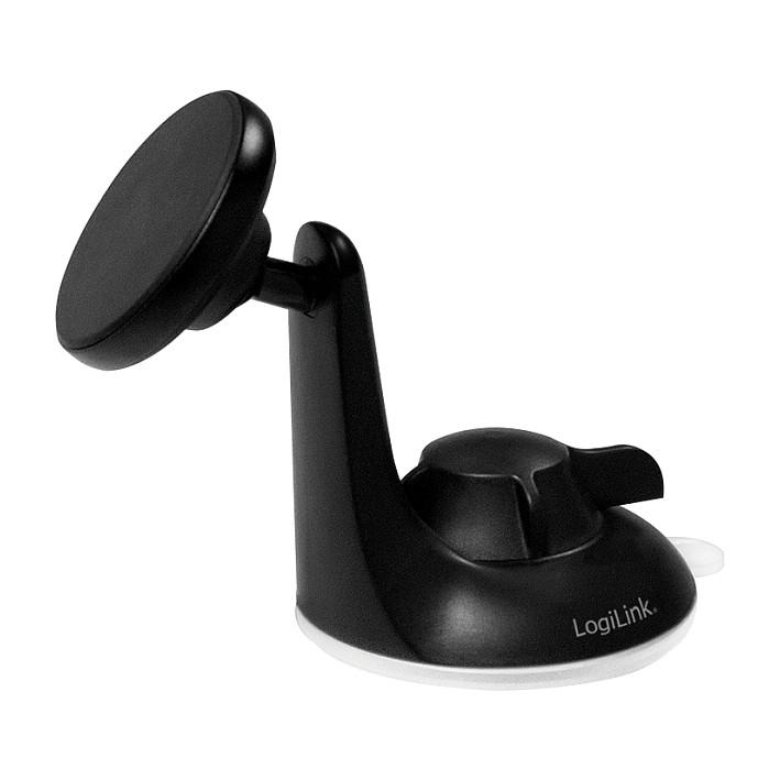 Mbajtëse për Telefon LogiLink AA0110 / Magnetike / 4–6" / 360° / Saugnapf - Zezë