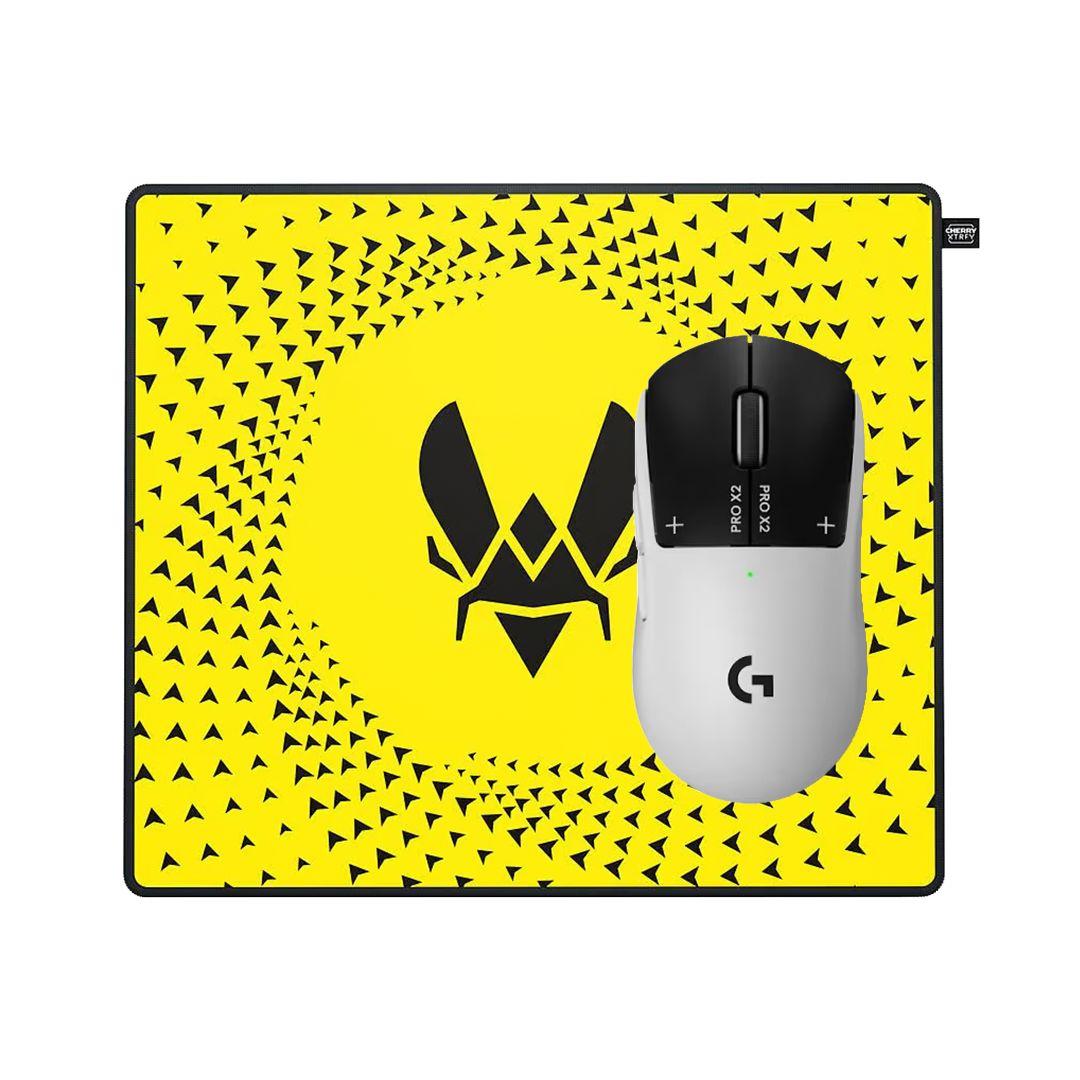 Mauspad Gaming CHERRY XTRFY GP5 Vitality, 460 x 400 mm + Maus Gaming Logitech G Pro X2 Superstrike, HERO 2, 44K DPI