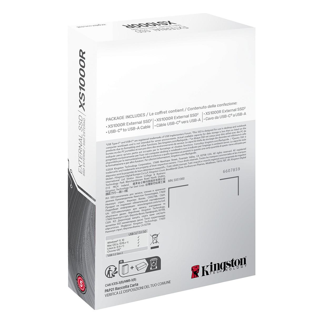 SSD e Jashtme Kingston XS1000 SXS1000R/1000G / 1TB / USB 3.2 Gen 2 / 1050MB/s Read / 1000MB/s Write – Kuqe - 6