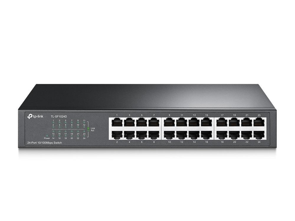 TP-Link TL-SF1024D Switch / 24x 10/100Mbps / 4.8Gbps / 3.57 Mpps / RJ45 / Rackmount – Gri - 1