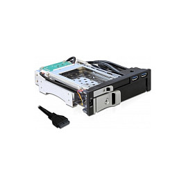 Aksesor për Disqe DeLOCK 47209 / 5.25" / 2.5"+3.5" SATA HDD / 2x USB 3.0 - Zezë