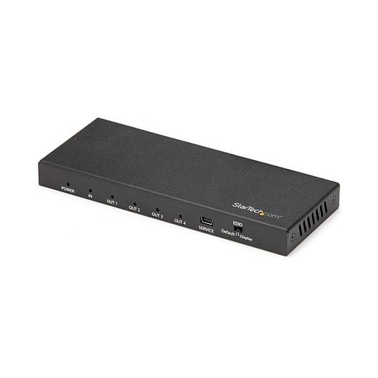 Splitter HDMI StarTech.com ST124HD202, 1 hyrje HDMI në 4 dalje HDMI, HDMI 2.0, 4K 60Hz, HDR, Audio 7.1 - Zezë