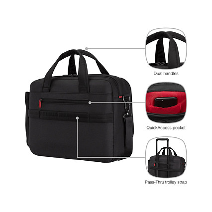 Çantë Wenger Cosmic Brief 653497 / 14-16" / 17L / Recycled Polyester / Tablet 10" / Trolley Strap - Zezë - 11