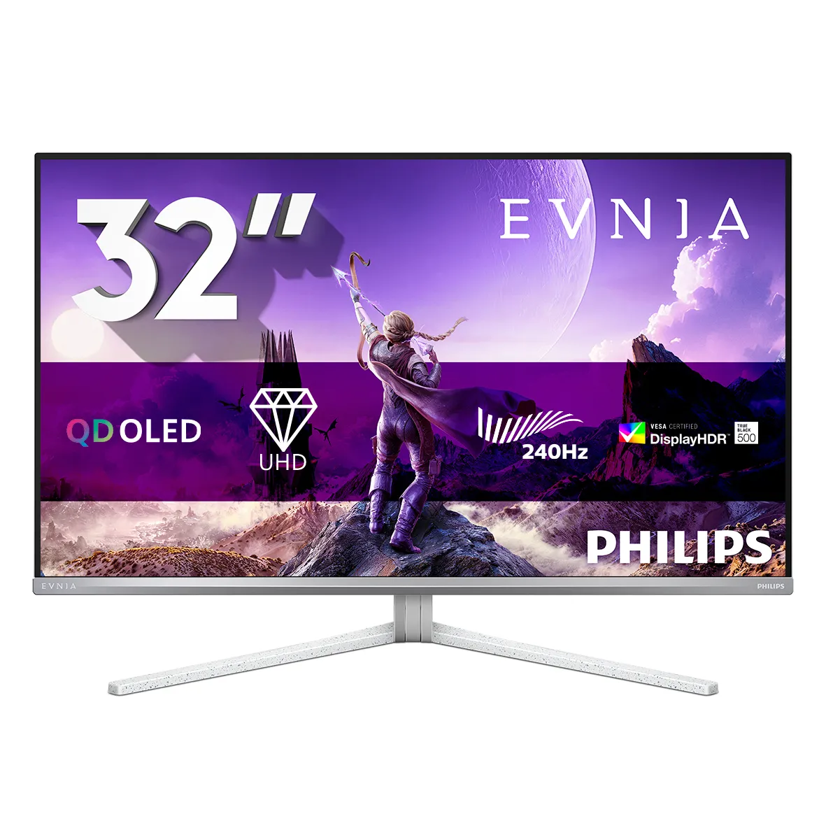 Monitor Gaming Philips Evnia 8000 32M2N8900P / 31.5" / 4K UHD QD-OLED / 240Hz / 0.03ms / HDMI+DisplayPort+USB-C - Bardhë