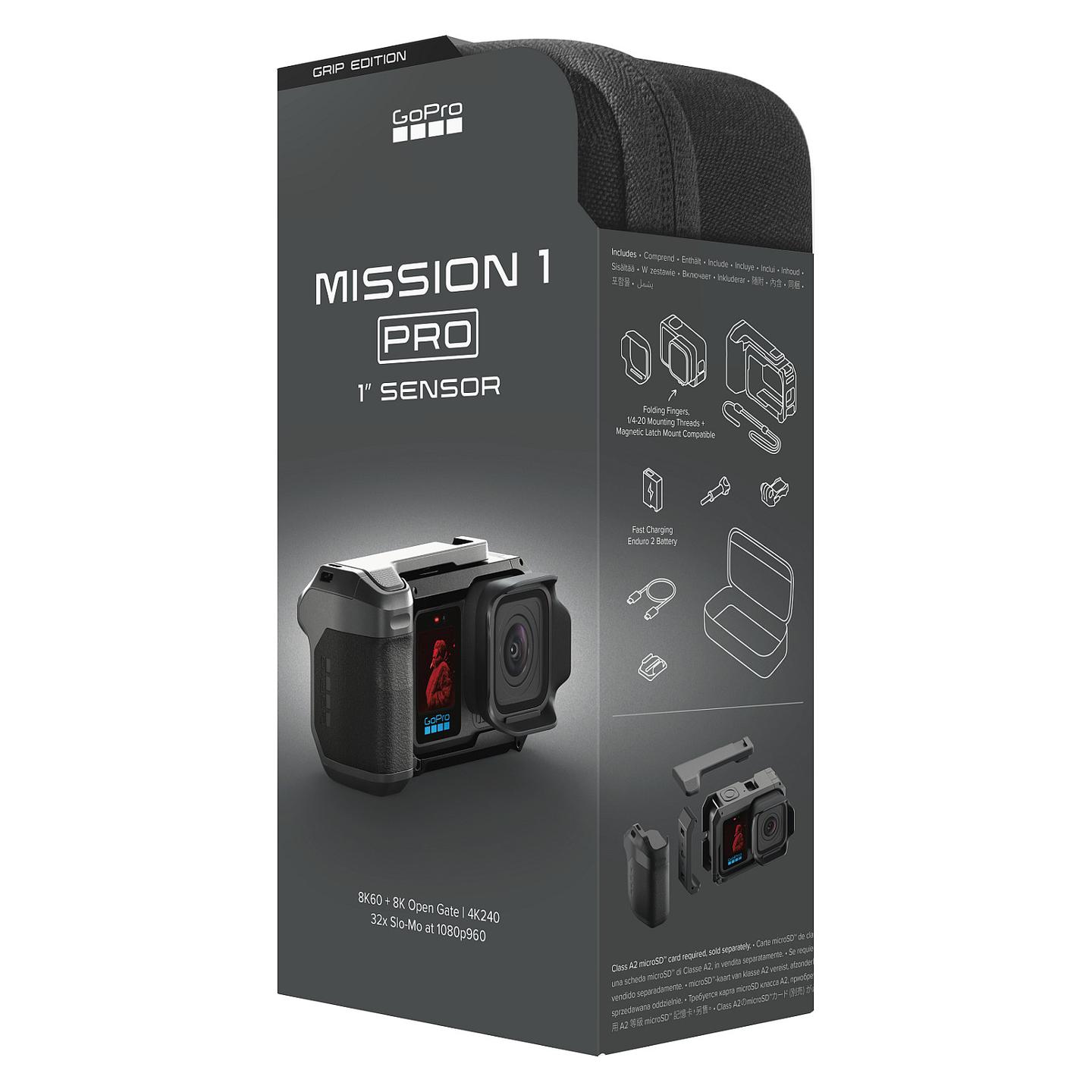 Kamerë Sportive GoPro MISSION 1 PRO Grip Edition, 50MP, 8K 60fps, Sensor 1", HyperSmooth - Zezë - 10