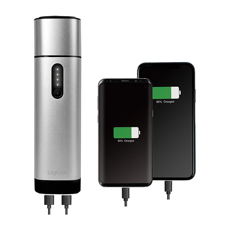 Powerbank Jump Starter LogiLink PA0266 / 10.000mAh / 37,5W / 2x USB-A / 500A / 12V / LED - Gri metalike - 5