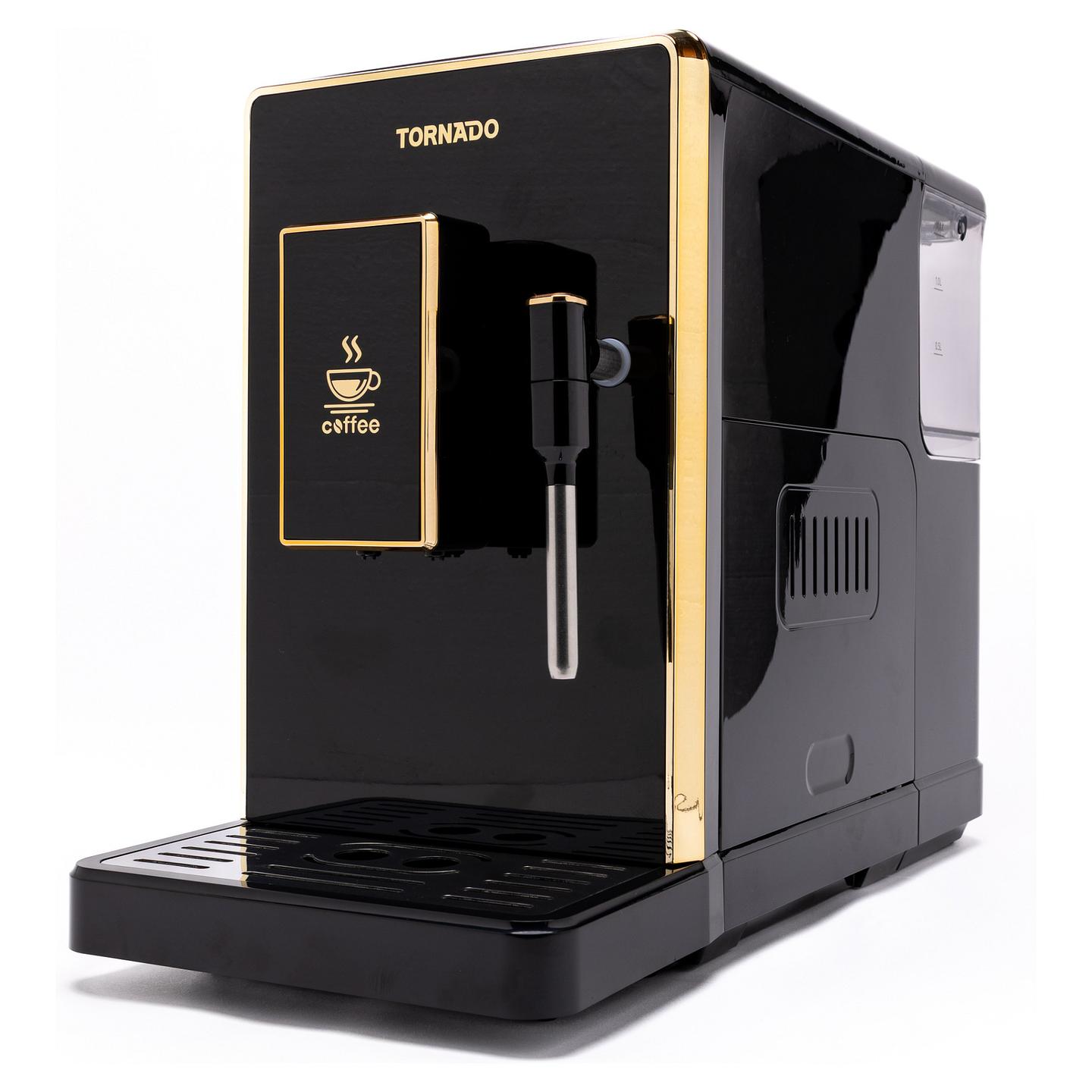 Aparat për Kafe TORNADO TCM-9008A-GS, 1350 W, 20 bar, Mulli i Integruar, 1.5 L - Zezë/Ari - 13