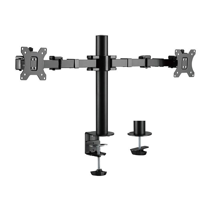 Mbajtëse për Monitor LogiLink BP0106 / 2 Monitorë / 17–32" / deri 12kg për Monitor / VESA 75x75 & 100x100 / Full Motion / 380mm - Zezë - 1