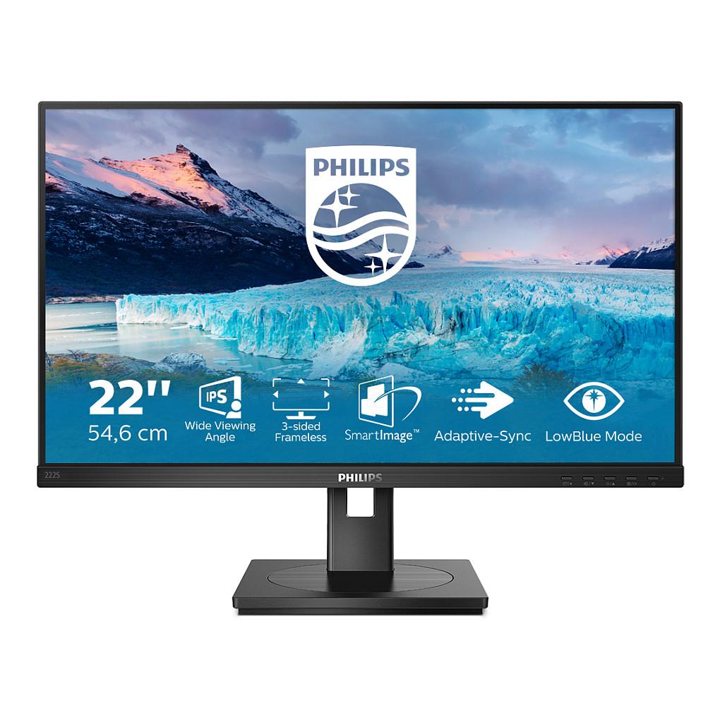 Monitor Philips S Line 222S1AE/00 / 21.5″ / FHD IPS / 75 Hz / 4 ms / DisplayPort + HDMI + DVI + VGA - Zezë
