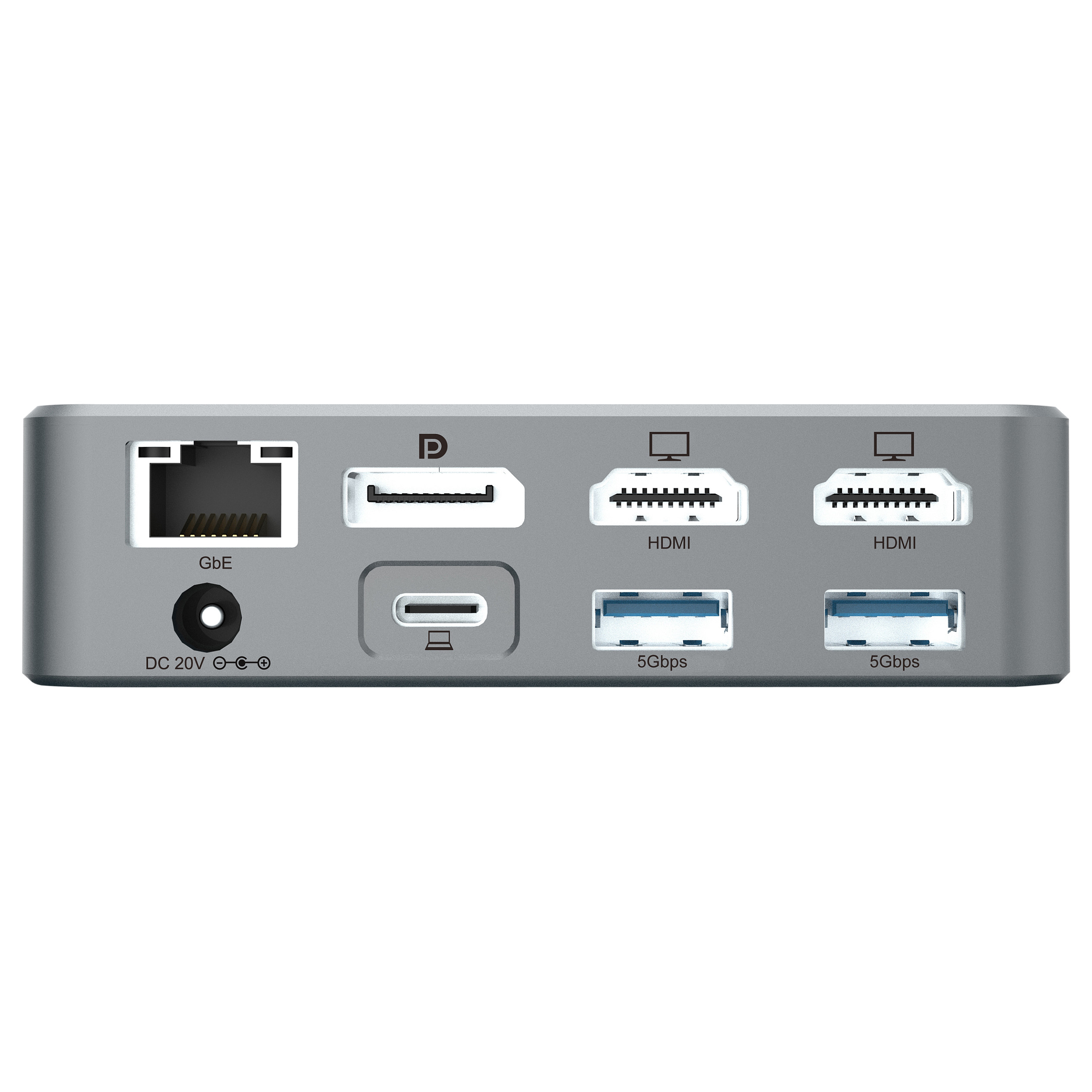 Docking Station CONCEPTRONIC 15-në-1 USB-C në 2xHDMI/2xUSB-C/4xUSB-A 80W - Argjend - 5