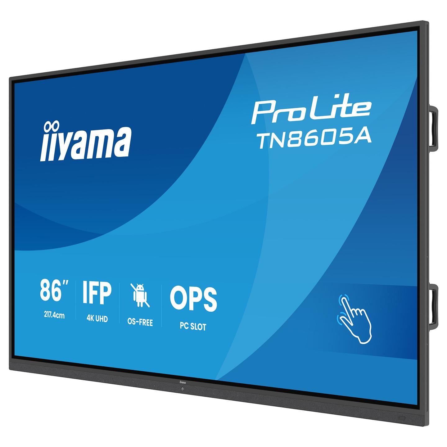Interaktiv (Smart Board) iiyama ProLite TN8605A-B1AG, 85.6", 4K UHD, IPS, HDMI, USB-C - Zezë - 3