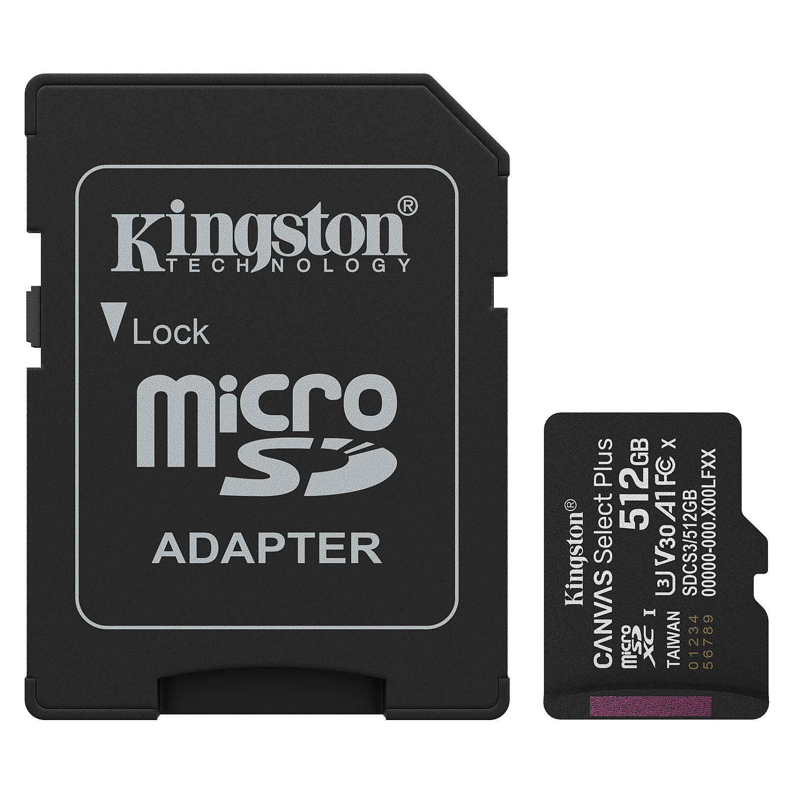 Kartë Memorie Kingston Canvas Select Plus Gen3 / 512GB / microSDXC / UHS-I / 150 MB/s / A1 - Zezë