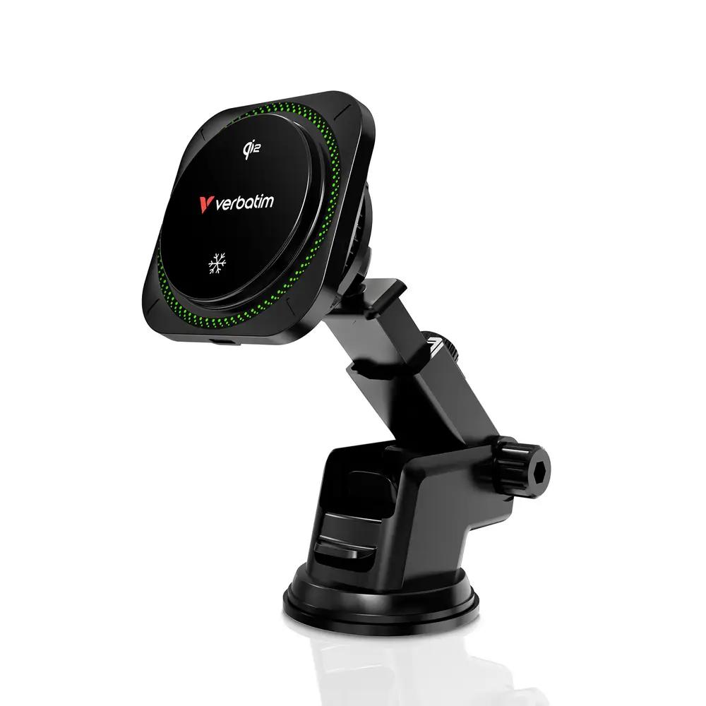 Adapter Telefoni për Veturë Verbatim CND-01, Karikim Wireless Qi2, Magnetic, 15W, USB-C, Kabllo 1m - Zezë