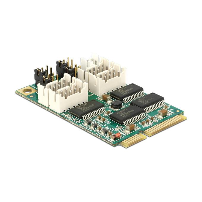 Kartë Zgjerimi Delock 95244, Mini PCI Express 2.0, 4x Serial RS-232 DB9, deri në 921.6Kbps, Exar XR17V354, Full Size - 2