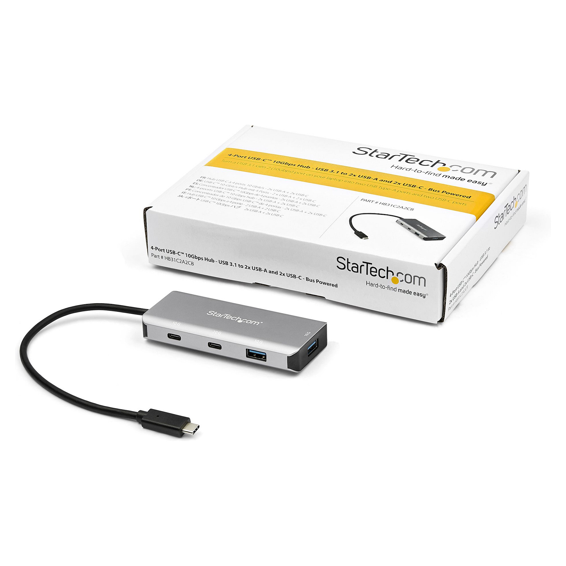 Hub StarTech.com HB31C2A2CB 4-Port USB-C 10Gbps / 2x USB-A / 2x USB-C / Bus-Powered – Hiri - 6