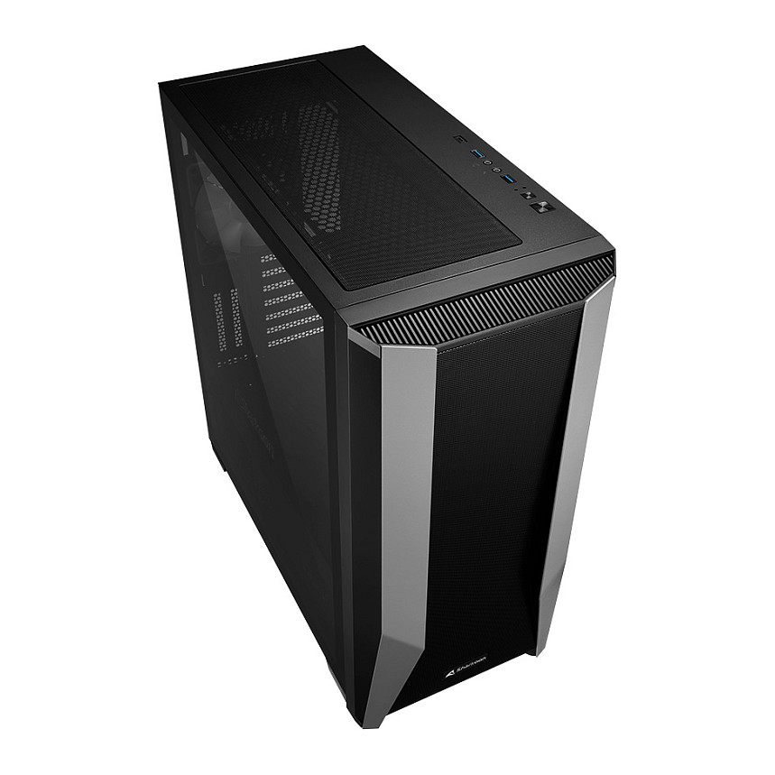 Kasë Midi Sharkoon TG7M, RGB, e zezë - 7