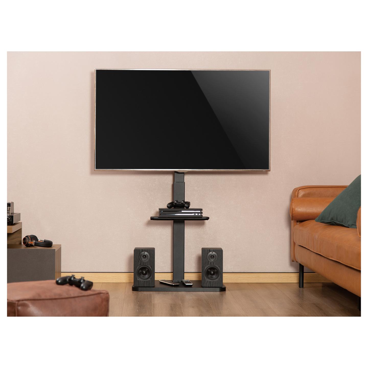 Mbajtëse për TV Equip 650613 , 37–75" , deri 40kg , për dysheme , lartësi e rregullueshme , e rrotullueshme ±35° , VESA 200x200–600x400 - Zezë - 11
