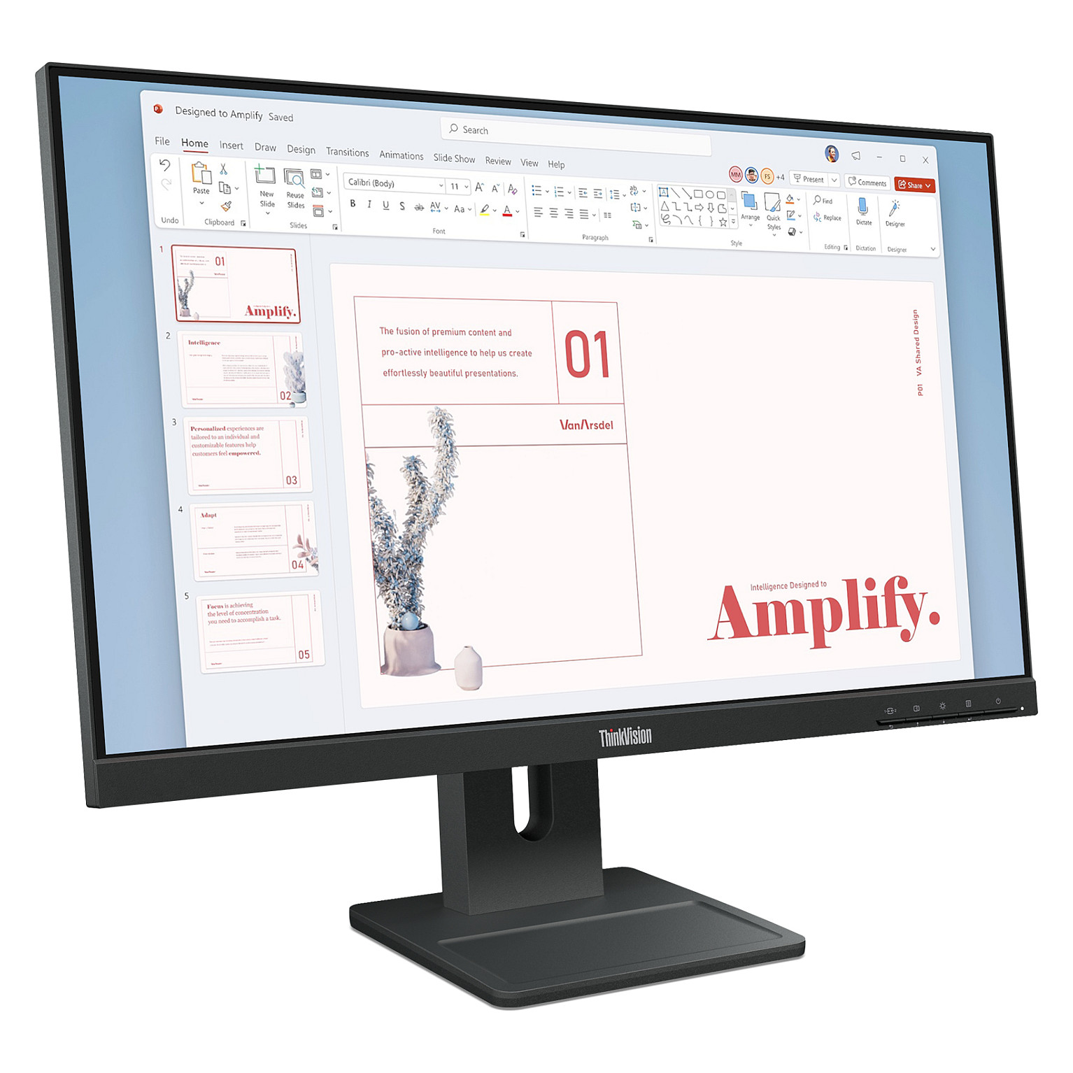 Monitor Lenovo ThinkVision E24-40 / 23.8" / Full HD IPS / 100Hz / 6ms / HDMI+DisplayPort+VGA - Zezë - 3