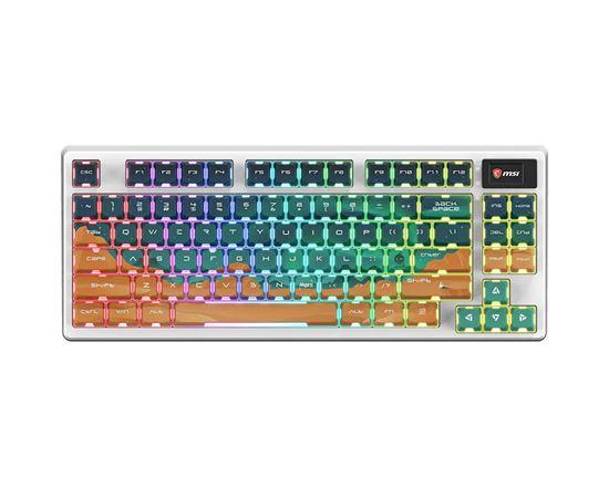 Tastierë Gaming MSI FORGE GK600 TKL W MARS, Mekanike, TKL, RGB, Hot-Swappable, US Layout – Bardhë/Multicolor