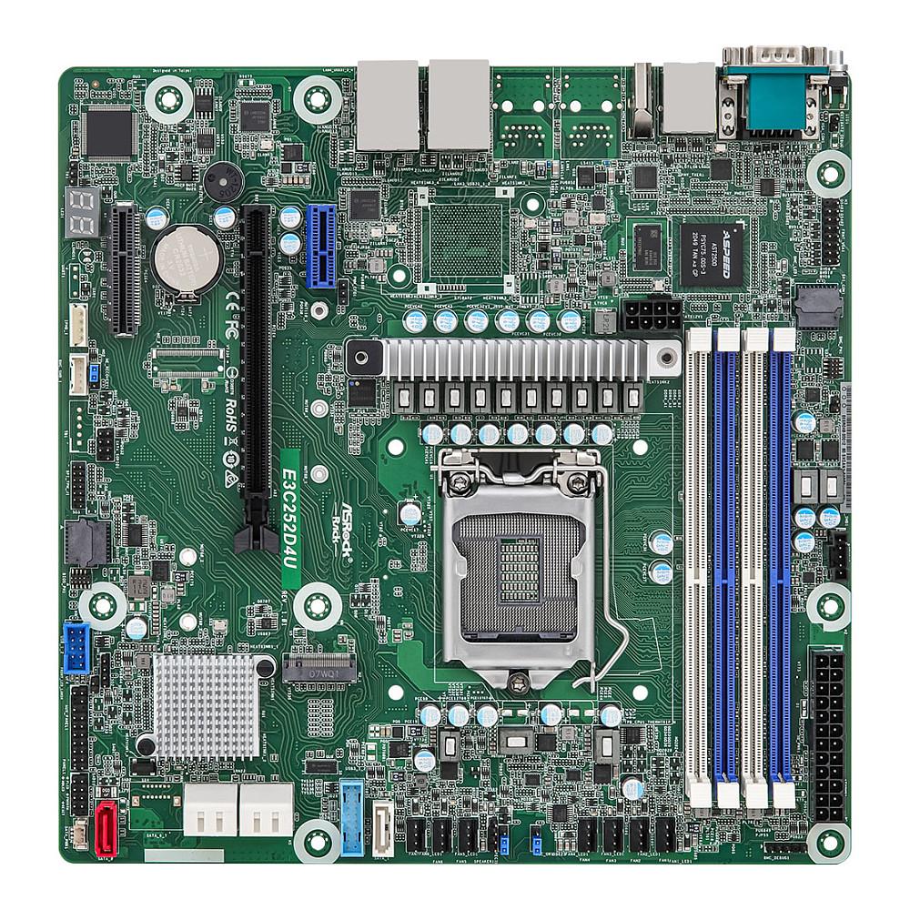 Pllakë Amë ASRock Rack E3C252D4U / Intel LGA1200 / DDR4 / Micro-ATX / 1GbE LAN