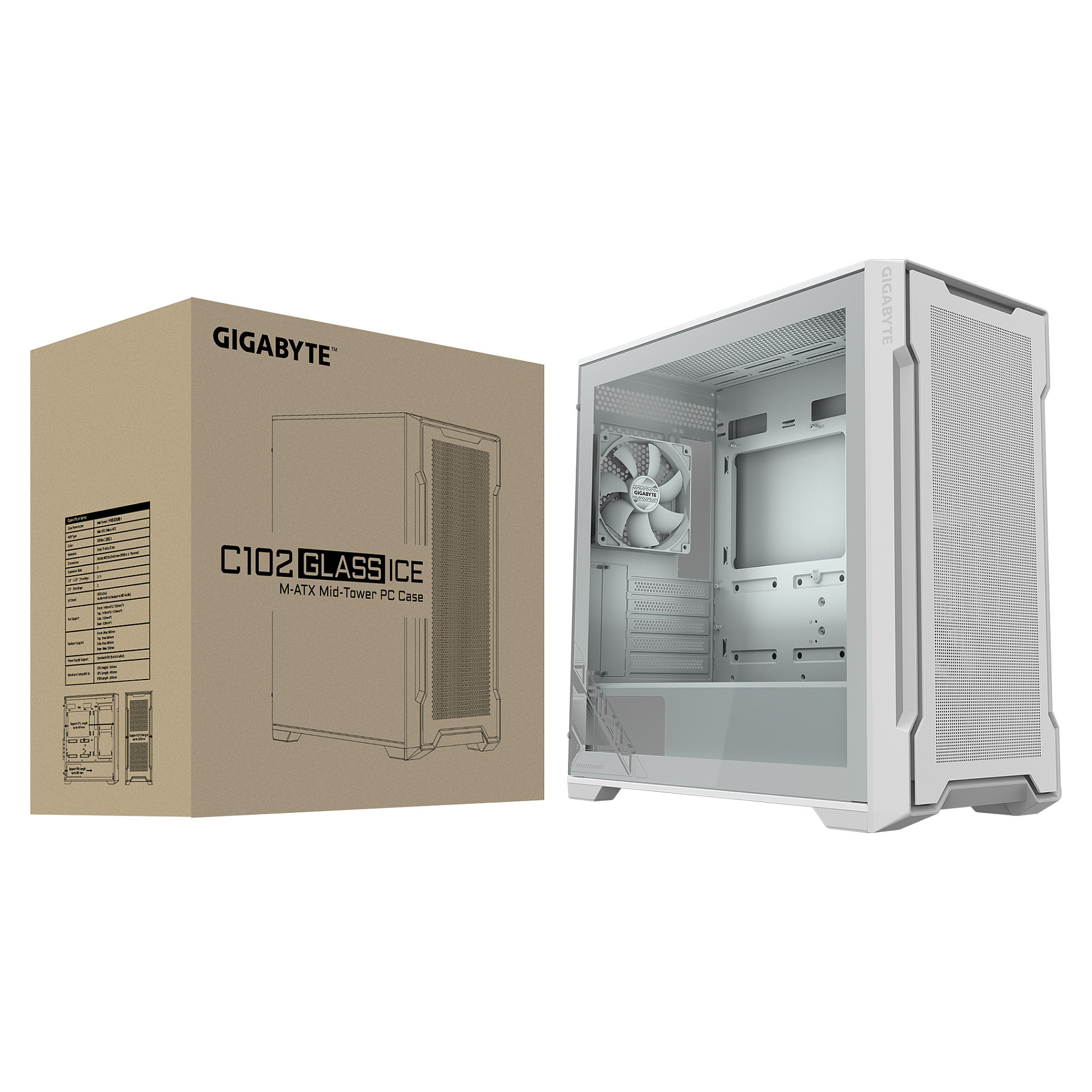 Kasë GIGABYTE C102GI Mini Tower – Bardhë - 8