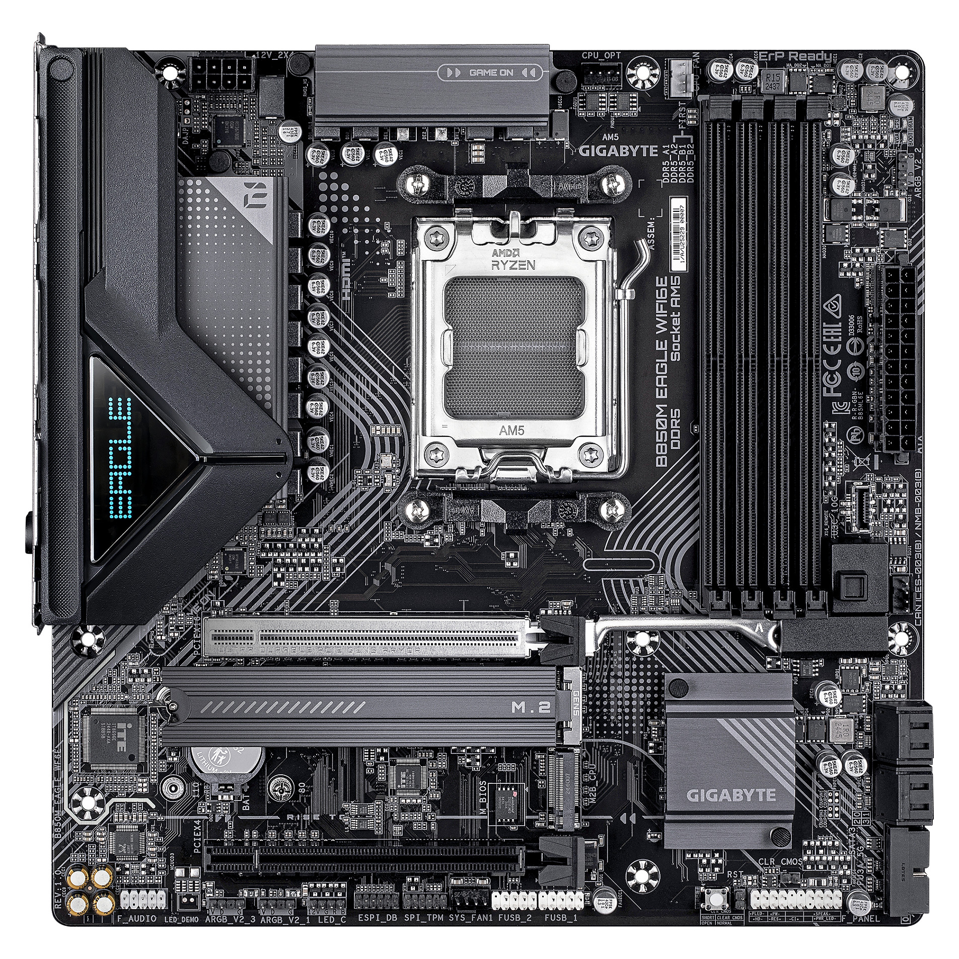 Pllakë Amë AMD AM5 Gigabyte B850M Eagle WiFi6E / DDR5 / mATX / HDMI+DP - 2