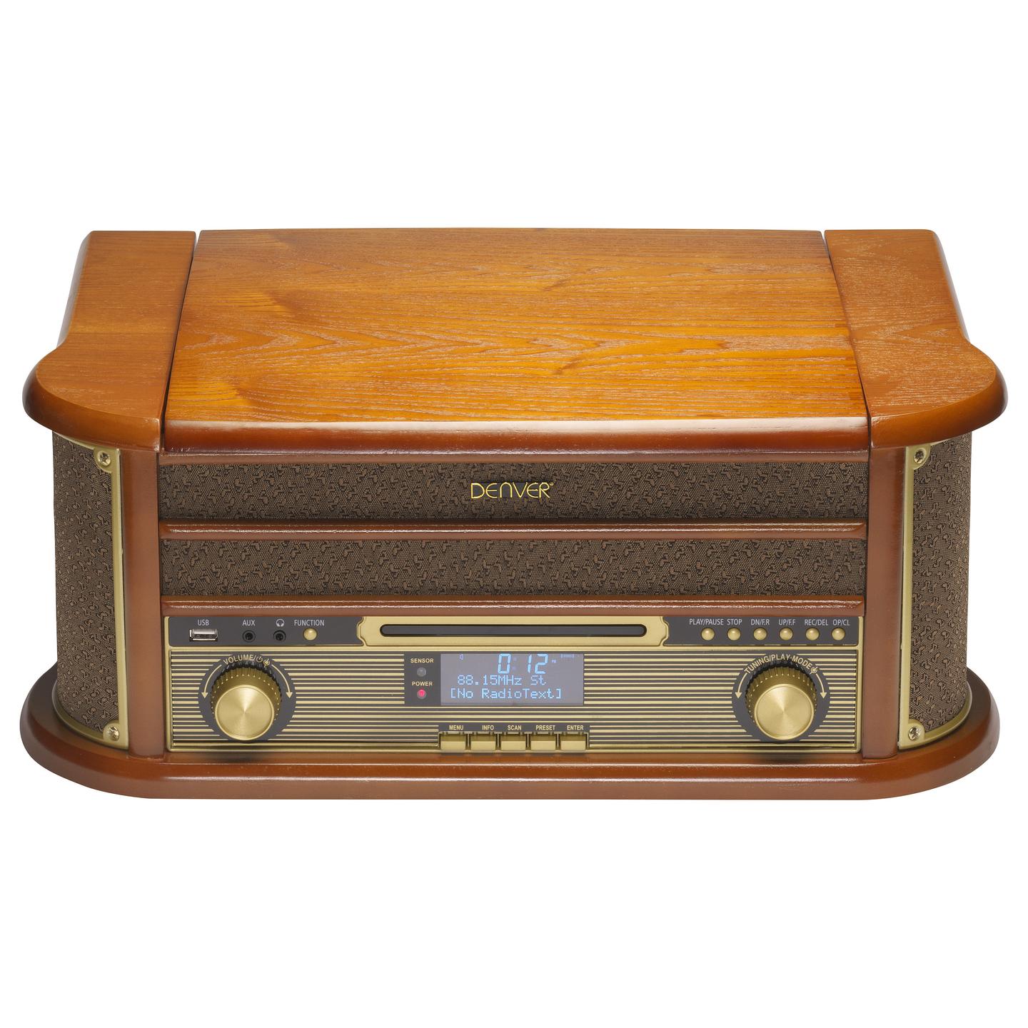 Gramafon Denver MRD-51, 33 1/3, 45, 78 RPM, LCD, 5W - Kafe - 11