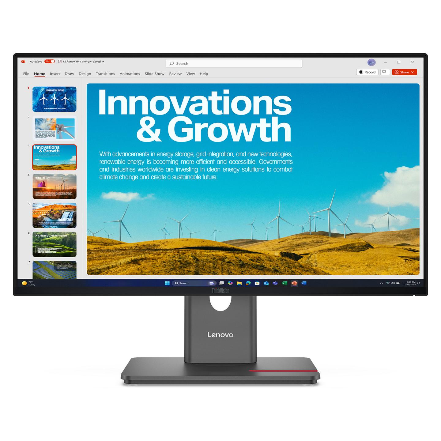 Monitor Lenovo ThinkVision P24QD-40 / 23.8" / QHD IPS / 120Hz / 4ms / HDMI+DisplayPort+USB-C - Zezë - 1