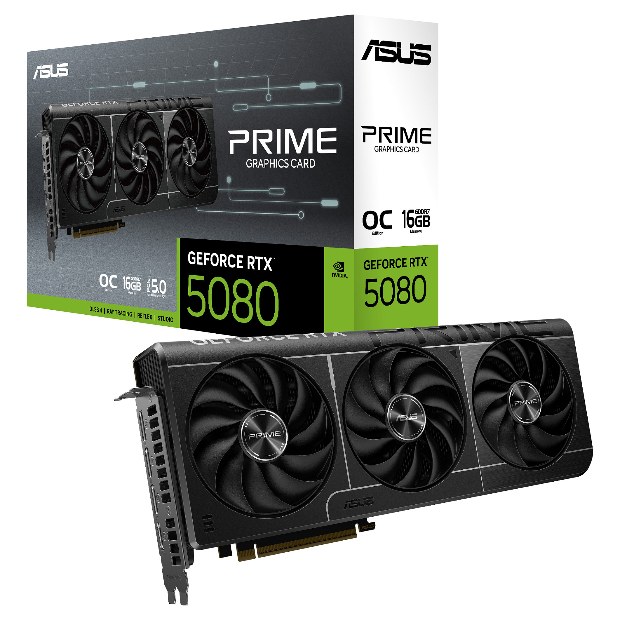 Kartelë Grafike NVIDIA GeForce RTX 5080 / 16GB GDDR7 / 256-bit / ASUS Prime EVO / 3 Fan - 15