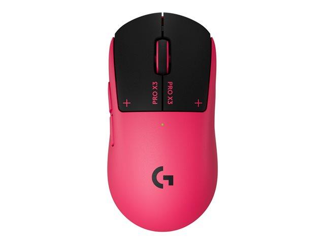 Maus Gaming Logitech G PRO X3 SUPERSTRIKE, HERO 2, 44.000 DPI, LIGHTSPEED, HITS, Wireless - Rozë/Zezë