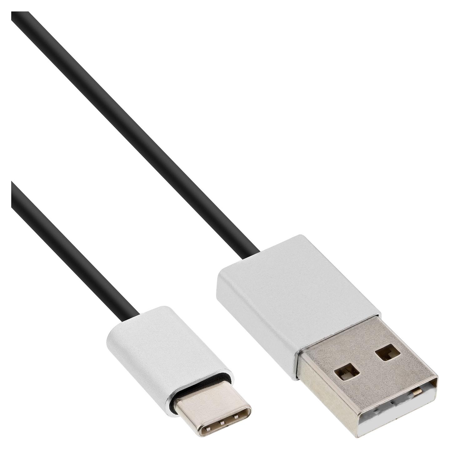 Kabllo USB InLine 35831, USB-C në USB-A, 1 m, USB 2.0, 480 Mbps, 2.4 A - Zezë