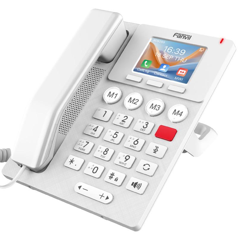Telefon VoIP Fanvil X306, ekran 3.5" me ngjyra, Wi-Fi 6, Bluetooth 5.0, taste me Braille, PoE - Bardhë - 3
