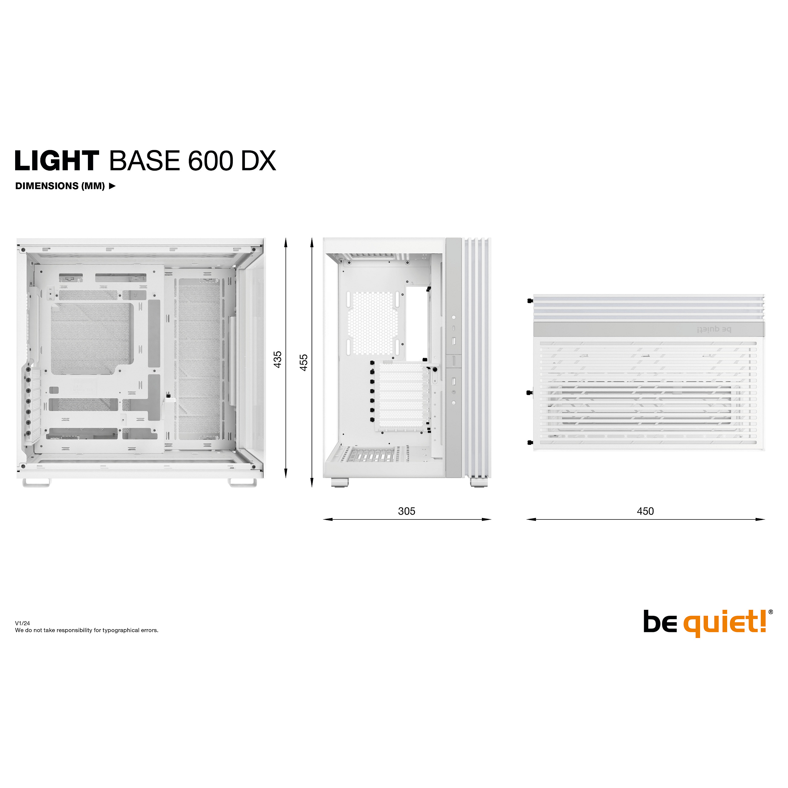 Kasë be quiet! Pure Base 600 DX Midi Tower - Bardhë - 10