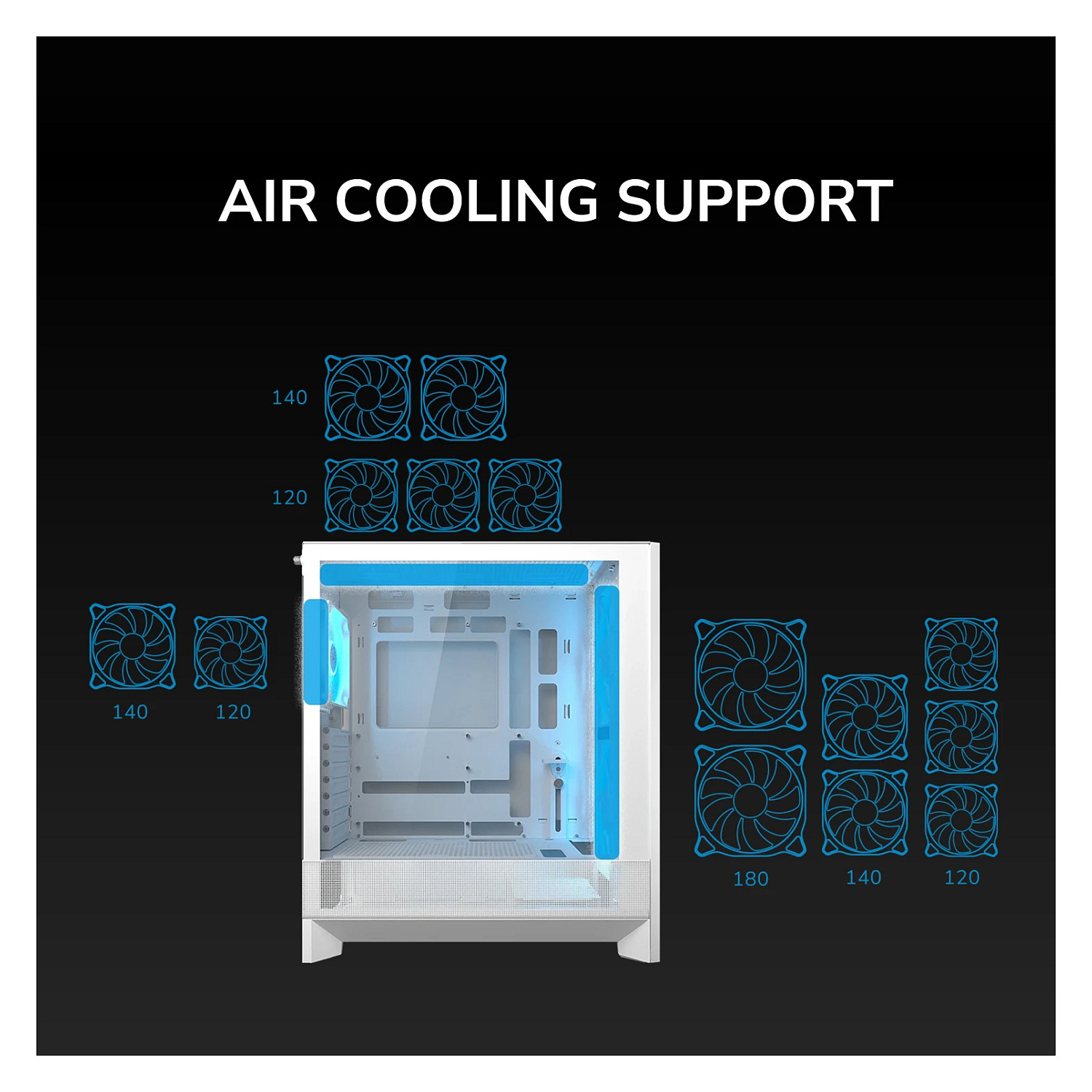 Kasë Midi COUGAR Airface 180 ARGB - Zezë - 11