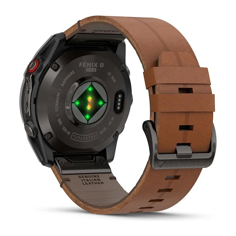 Orë e mençur Garmin fēnix 8 Pro, 51 mm, AMOLED, Sapphire, GPS Multi-Band, LTE, Satelit, 32GB – Gri/Kafe - 4