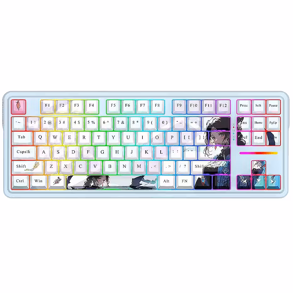 Tastierë Gaming Redragon Antonium PRO K728AK-RGB-PRO / Wired&Wireless / QWERTY - Bardhë/Blu