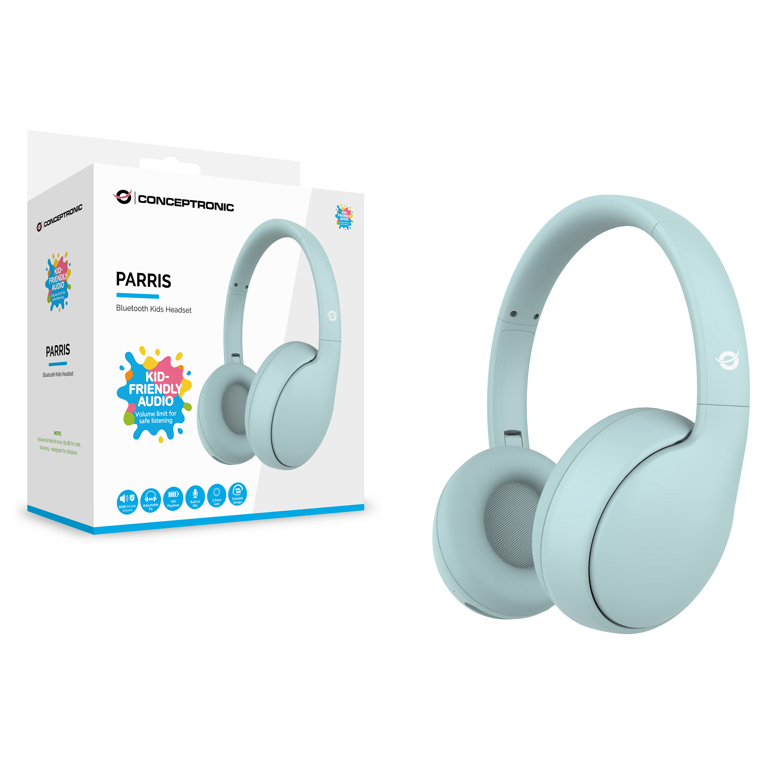 Kufje pa kabllo CONCEPTRONIC Kids Headset BT 6.0 with Microphone  – Blu - 3