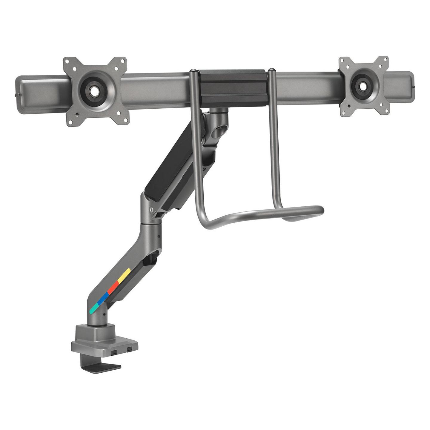 Mbajtëse për Monitor Kensington SmartFit K58272WW / 2 Monitorë / deri 32" / deri 9kg për Monitor / VESA 75x75 & 100x100 / Gas Spring / Rotacion 180° - Hiri