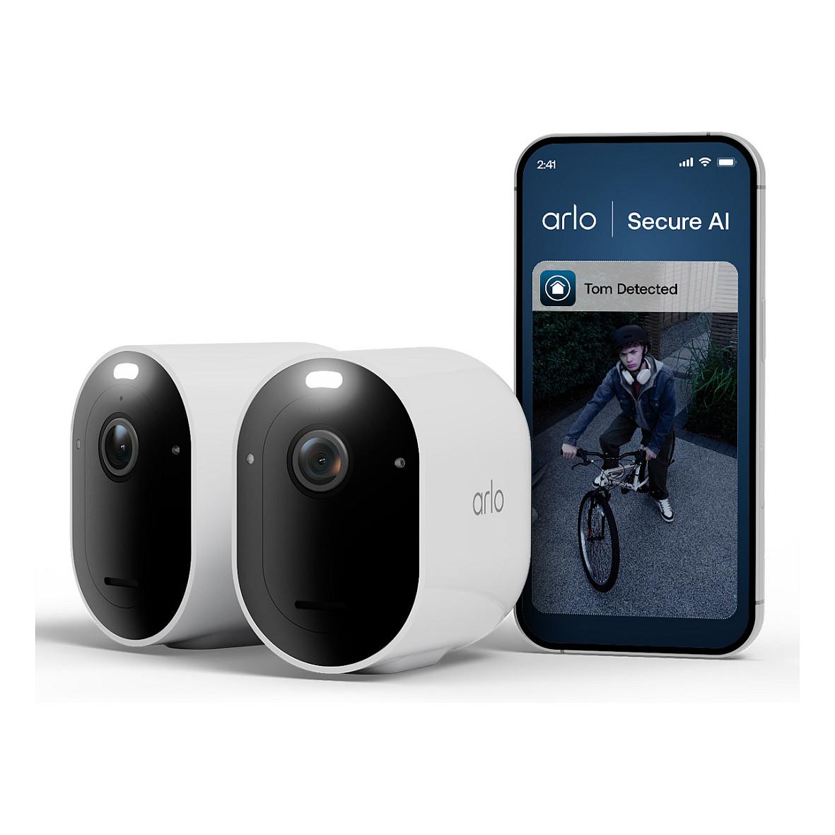Kamerë Sigurie IP CCTV Arlo Pro 6 2K+, VMC4270P-100EUS, 4MP, 160°, Dual-Band Wi-Fi, Color Night Vision, 2-Way Audio, 2er Set - Bardhë - 13
