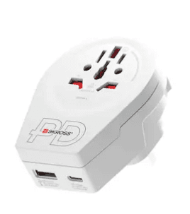 Adapter Udhëtimi SKROSS World to UK USB AC20PD / 1x USB-C PD 20W / 1x USB-A / Type G / 2 & 3-Pin / 100-250V / 16A / Universal – Bardhë - 1
