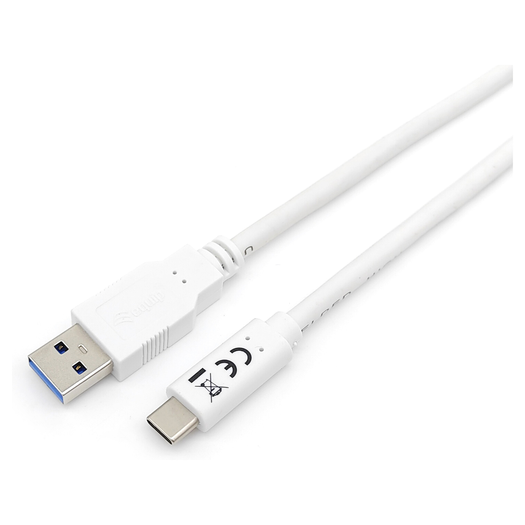Kabllo Equip USB-A 3.2 & C St/St 1.00m 3A/20V / e bardhë - 1