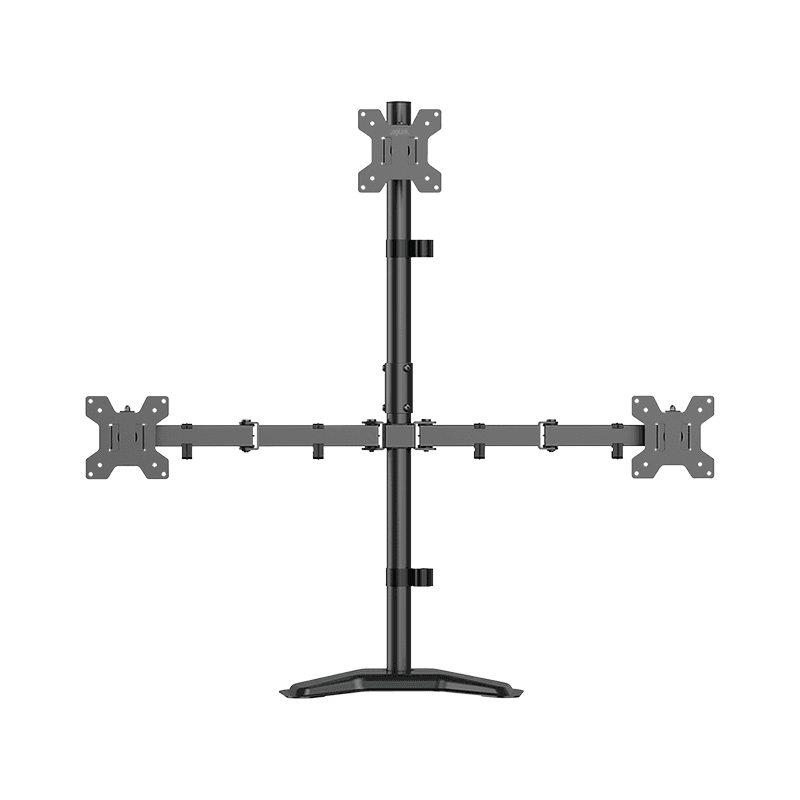 Mbajtëse për Monitor LogiLink BP0219 / 3 Monitorë / 17–32" / deri 10kg për Monitor / VESA 75x75 & 100x100 / Rotacion 360° - Zezë - 2