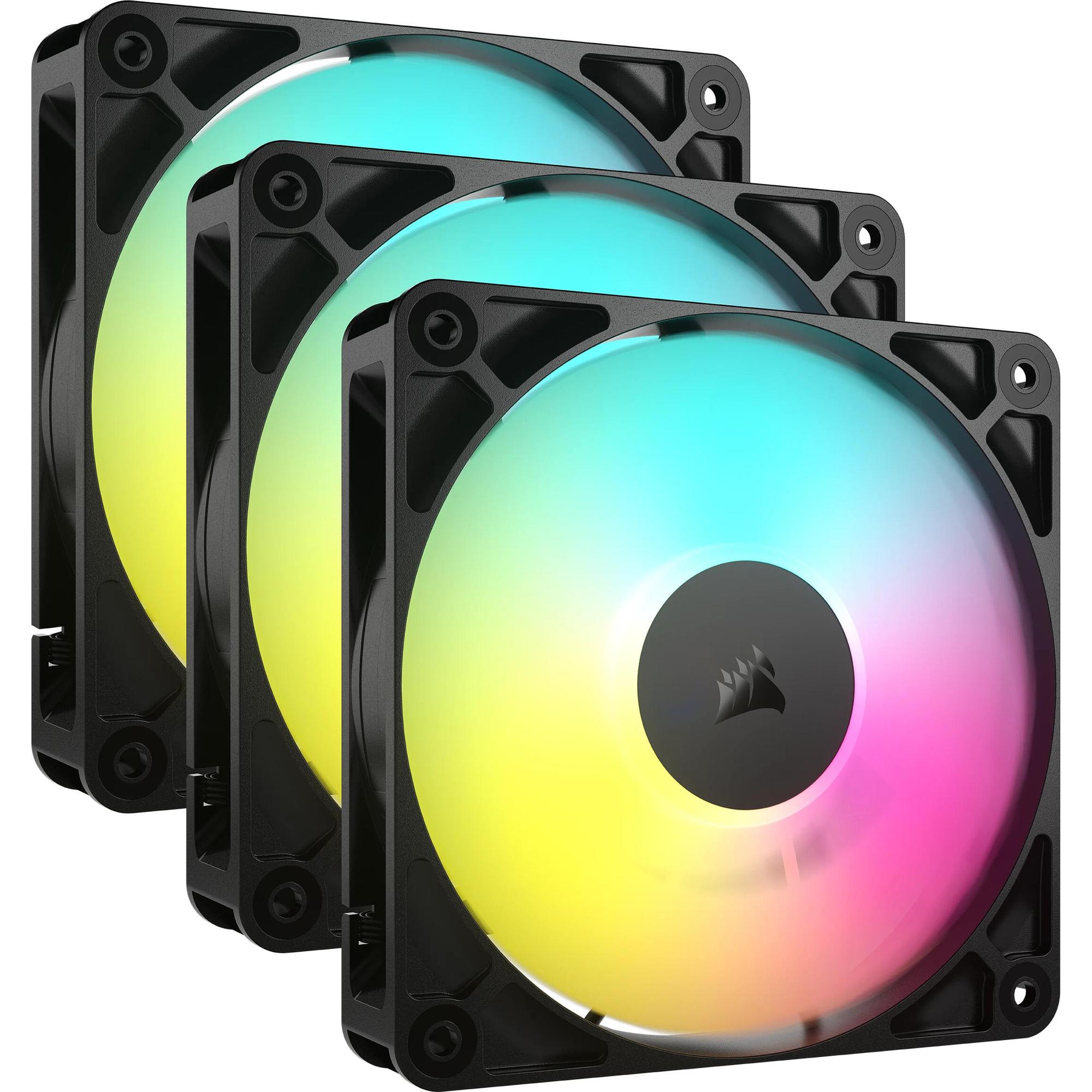 Ftohës për Kasë Corsair RS120 ARGB / 120mm / 420-2100 RPM / 3-Pack / CO-9050181-WW – ZezëFtohës për Kasë Corsair RS120 ARGB / 120mm / 420-2100 RPM / 3-Pack / CO-9050181-WW – Zezë