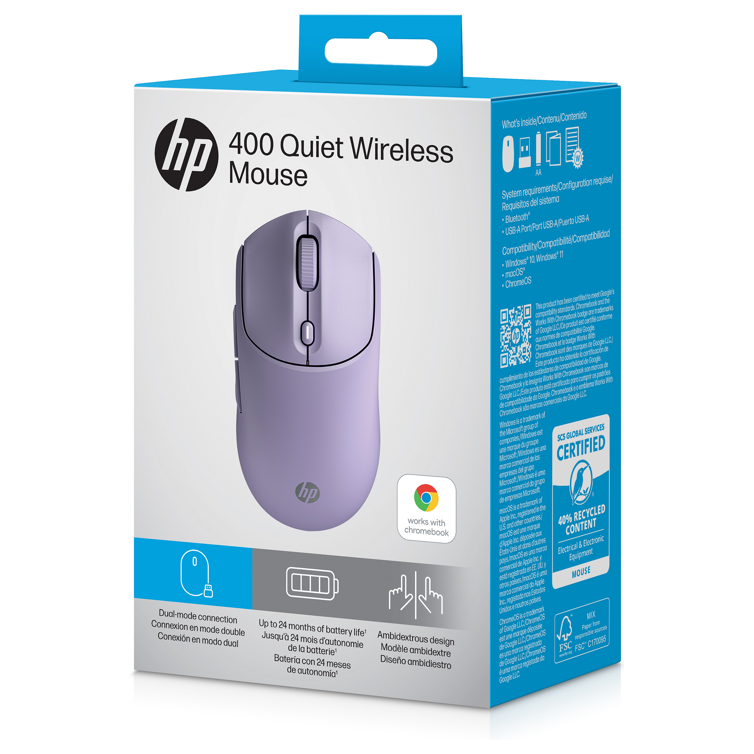 HP 400 Quiet Purple Wireless mouse - 13