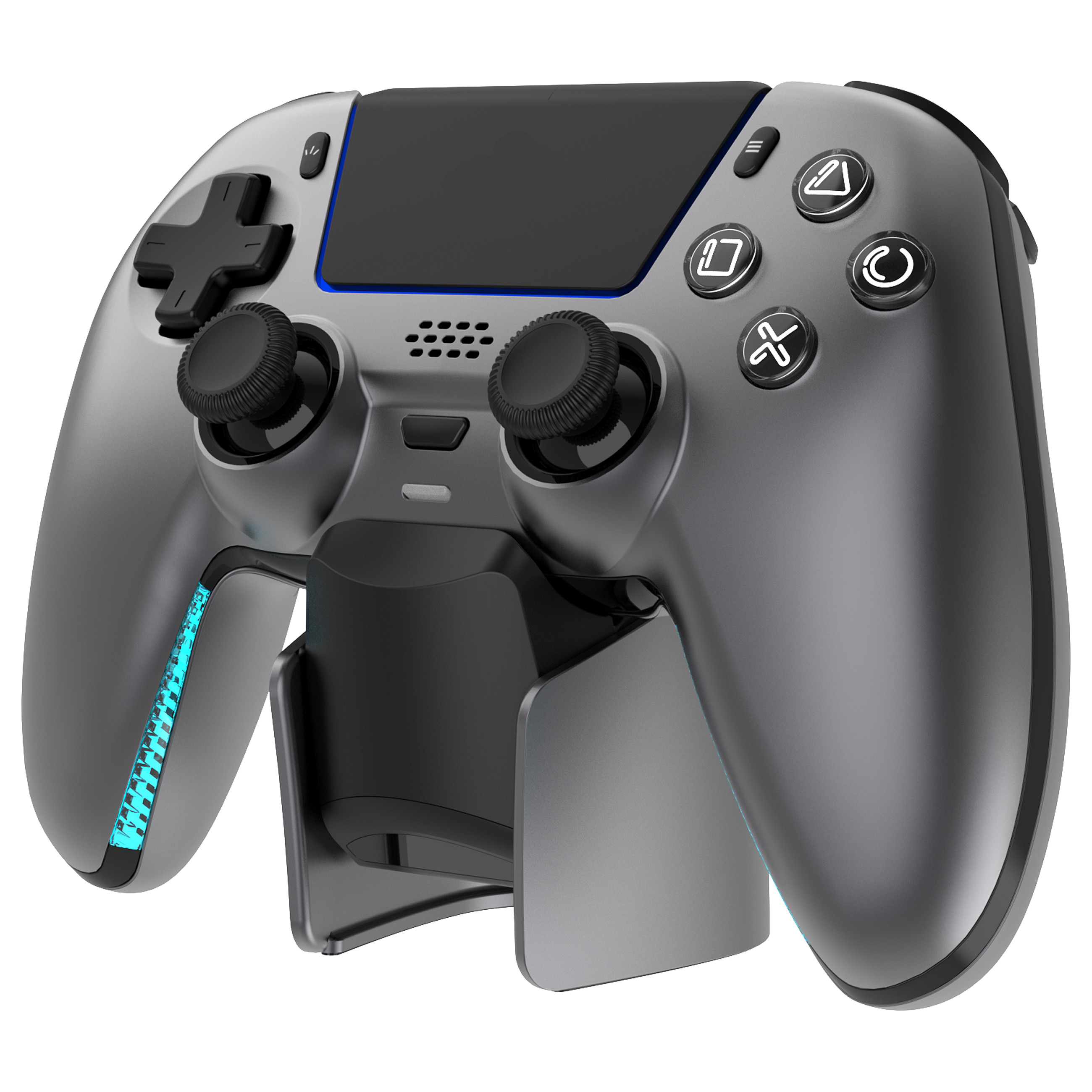 Kontroller Gaming Deltaco GAM-199-STEELGRAY / Wireless / Bluetooth 5.3 / USB-C / Hall Effect / PS5 / PC / Android / iOS / Charging Dock - Gri - 3