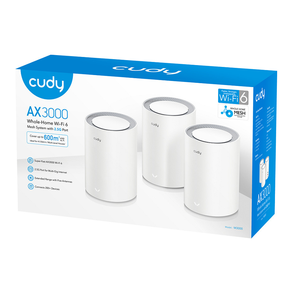 Ruter Mesh Cudy AX3000 6 2.5G Solution 3-Pack – Bardhë - 4