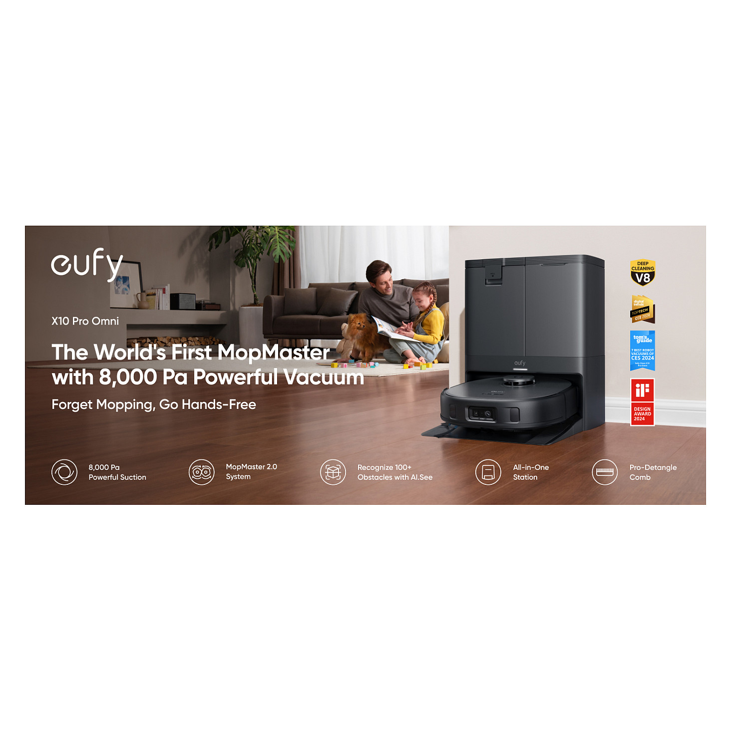 Fshesë Robotike Eufy X10 Pro Omni 8000 Pa - Zezë - 12