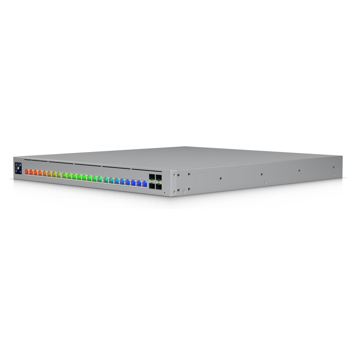 Switch Ubiquiti UniFi ECS-24S-PoE, 8x 2.5G RJ45 PoE+++, 16x 10G RJ45 PoE+++, 4x 25G SFP28, 2x 100G QSFP28, PoE 1050W - Hiri - 3
